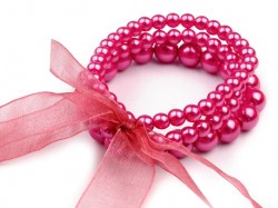 Svatební náramek Perla s mašlí pink
